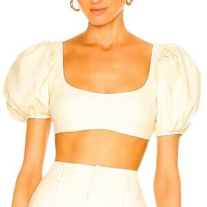 For Love and Lemons Courtney Crop Top Yellow Medium